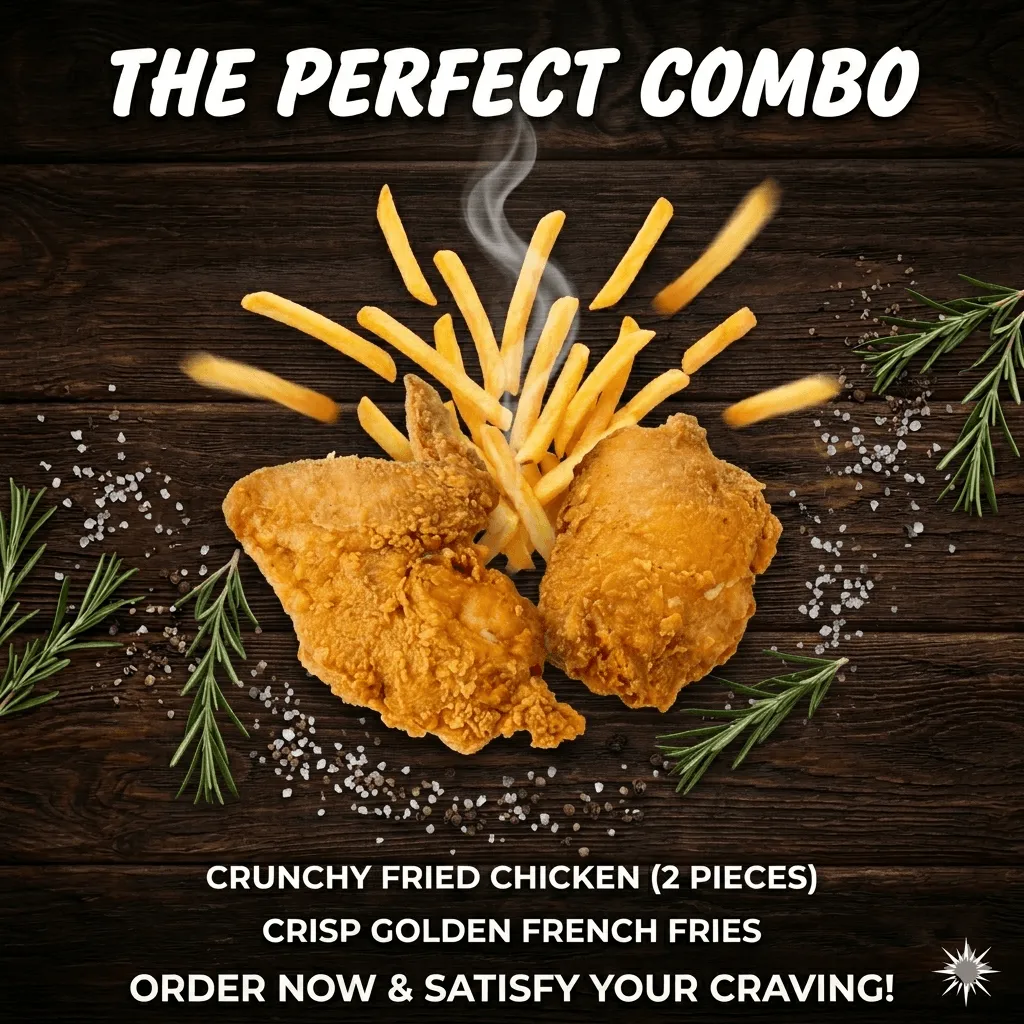 The Perfect Combo (2-Piece Chicken & Fries)