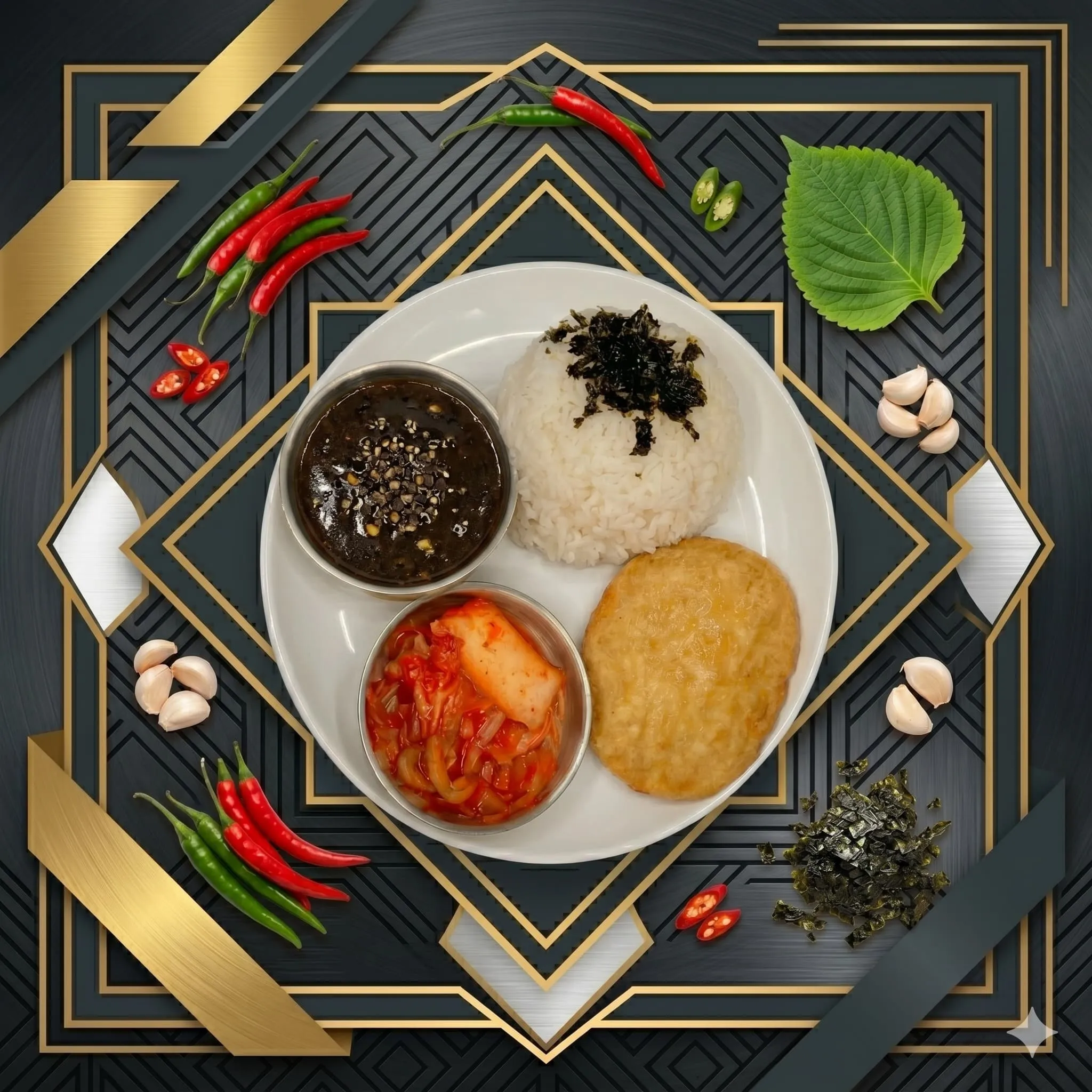 Rich Black Pepper Chicken Patty Rice
